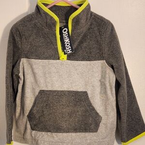 NWT Size 3T OshKosh Gray and Yellow Fleece Pullover